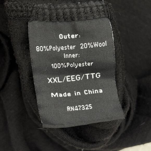 Omni-Wool Base Layer Shirt Men Size XXL Black Long Sleeve Crew Neck Stretch Knit - Picture 8 of 9